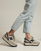 Кросівки жіночі Lifexpert 923111 36 бежево-сині нубук текстиль, фото 2