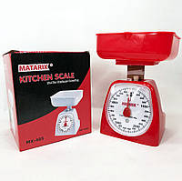 Весы кухонные механические MATARIX MX-405 5 кг, кухонные весы для взвешивания продуктов. WP-935 Цвет: красный