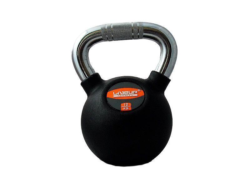 Гиря LiveUp RUBBER KETTEL DUMBELL чорний 12кг (LS2044-12)