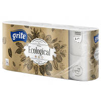 Новинка Туалетная бумага Grite Ecological Plius 3 слоя 8 рулонов (4770023350241) !