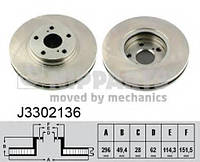 Гальмівний диск NIPPARTS J3302136 на LEXUS RX (MCU15)