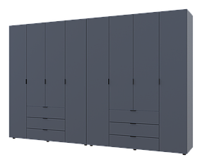 Розпашна Шафа для одягу Doros Гелар комплект Графіт 4+4 ДСП 310х49,5х203,4 (42002130)
