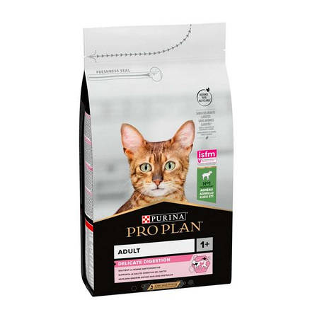 PRO PLAN Adult 1+ Delicate Digestion сухий корм для котів із чутливим травленням з ягням 1,5 кг, фото 1