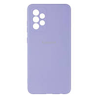 Чехол силиконовый с микрофиброй на Samsung A72 Самсунг А72 с логотипом Elegant purple pSh