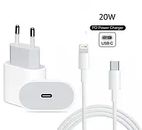 Быстрое зарядное устройство на iPhone/iPad Power Adapter 20W USB-C Блок питания и кабель зарядки на айфона pSh