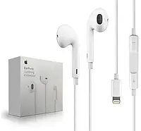 Наушники apple iphone проводные EarPods Lightning,белые,с микрофоном,Айфоновские наушники pSh