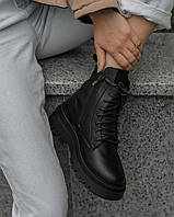 Женские черные ботинки Staff ботинки для женщин black Denwer P Жіночі чорні черевики Staff ботінки для жінок
