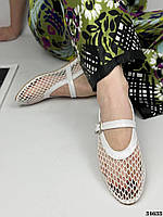 Хит 2024 балетки туфли из сетки, Балетки сеточки в белом цвете