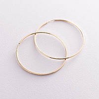 Серьги - кольца в желтом золоте (5.4 см) с07190 Оникс FS, код: 6734434