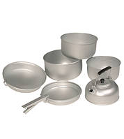 Набір посуду тактичний Mil-Tec Алюмінієвий KOCH-SET ALU (3 TÖPFE,PFANNE,TEEKESSEL) (14661000)