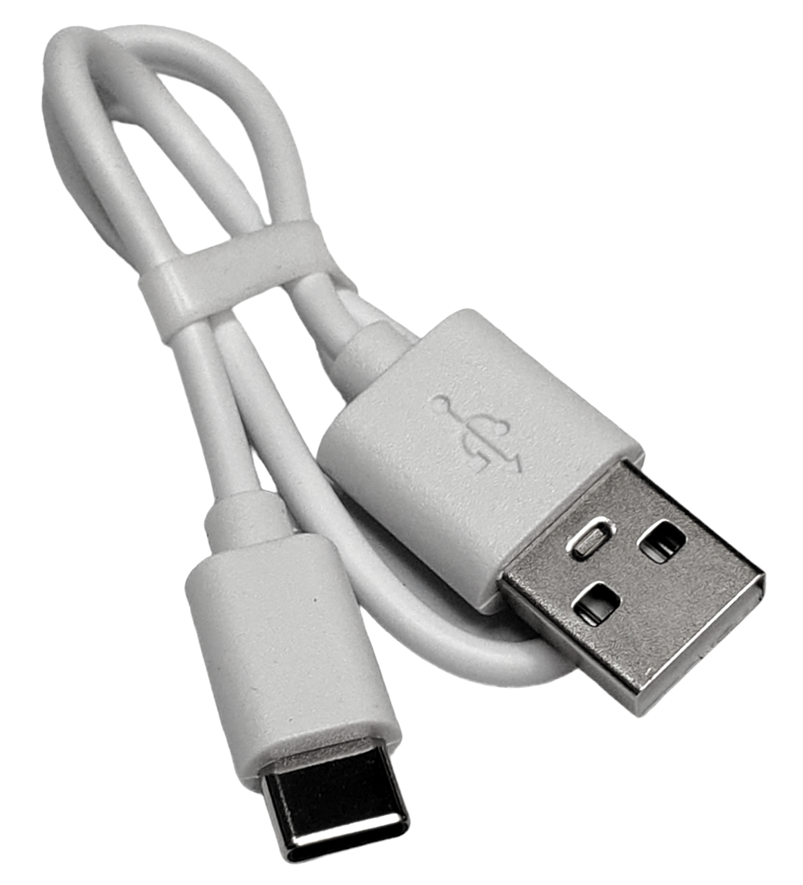 Кабель USB 2.0 AM to USB Type-C short 2.4A 0.20 м для заряджання та живлення білий