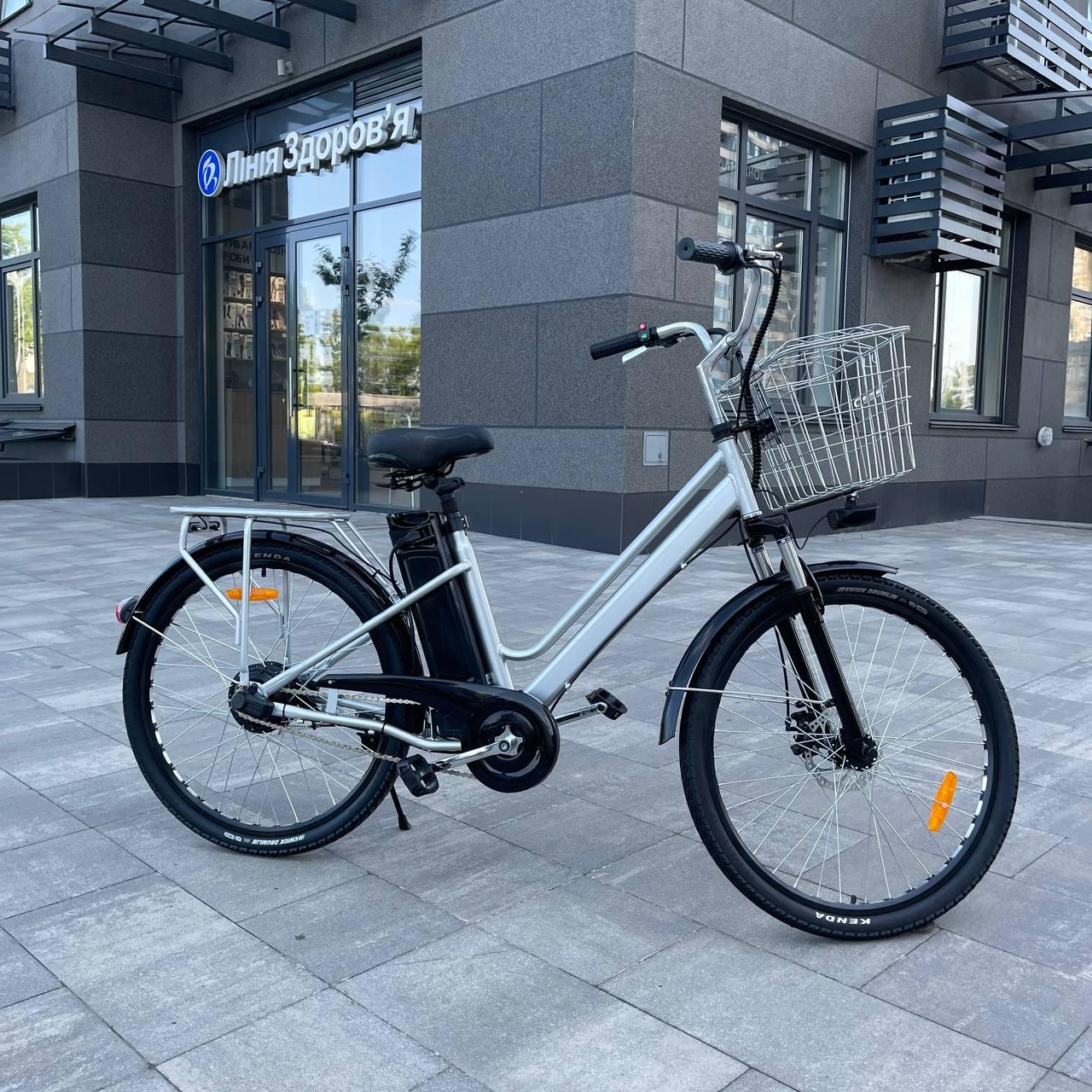Електровелосипед VOLTO Huachi 26" 500W 19Ah Сірий з кошиком та багажником