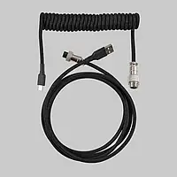 Кастомный кабель для клавиатуры coiled cable USB to Type-C Черный