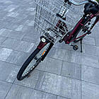 Електровелосипед VOLTO Huachi 26" 500W 19Ah Бордовий з кошиком та багажником, фото 9