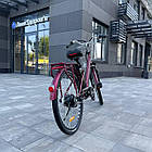 Електровелосипед VOLTO Huachi 26" 500W 19Ah Бордовий з кошиком та багажником, фото 5
