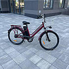 Електровелосипед VOLTO Huachi 26" 500W 19Ah Бордовий з кошиком та багажником, фото 2