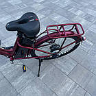 Електровелосипед VOLTO Huachi 26" 500W 19Ah Бордовий з кошиком та багажником, фото 7