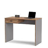 Компьютерный стол с выдвижным ящиком для хранения, офисный письменный стол, стол для учебы и работы из ЛДСП Серый шифер - Крафт Табако