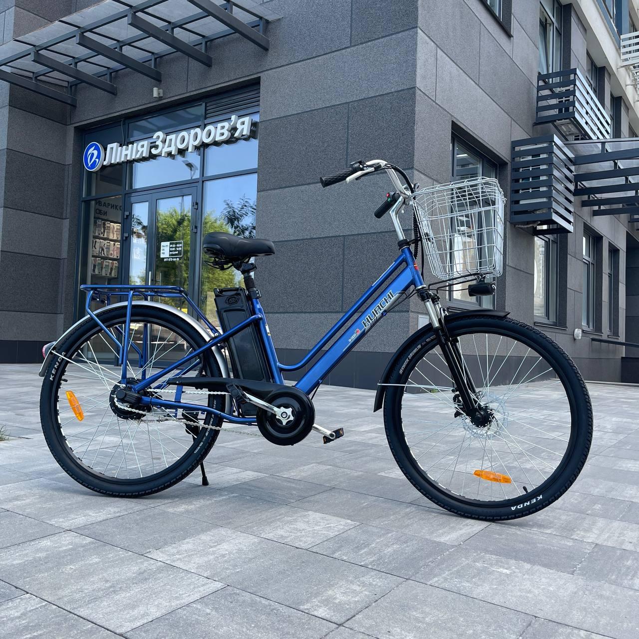 Електровелосипед VOLTO Huachi 26" 500W 19Ah Синій з кошиком та багажником