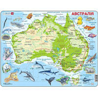 Новинка Пазл Larsen рамка-вкладыш Карта Австралии - животный мир (A31-UA) !