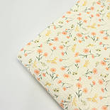 Двошаровий жатий муслін ширина 160 см "Коралово-жовті квіти" № МЖ-3-98, фото 7