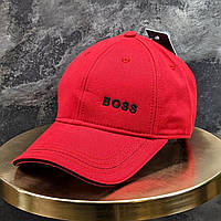 Мужская красная кепка "Boss", качественная мужская бейсболка