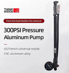 Вело насос ThinkRider високого тиску 300psi з манометром для вилки й амортизатора задньої підвіски A/V та F/V