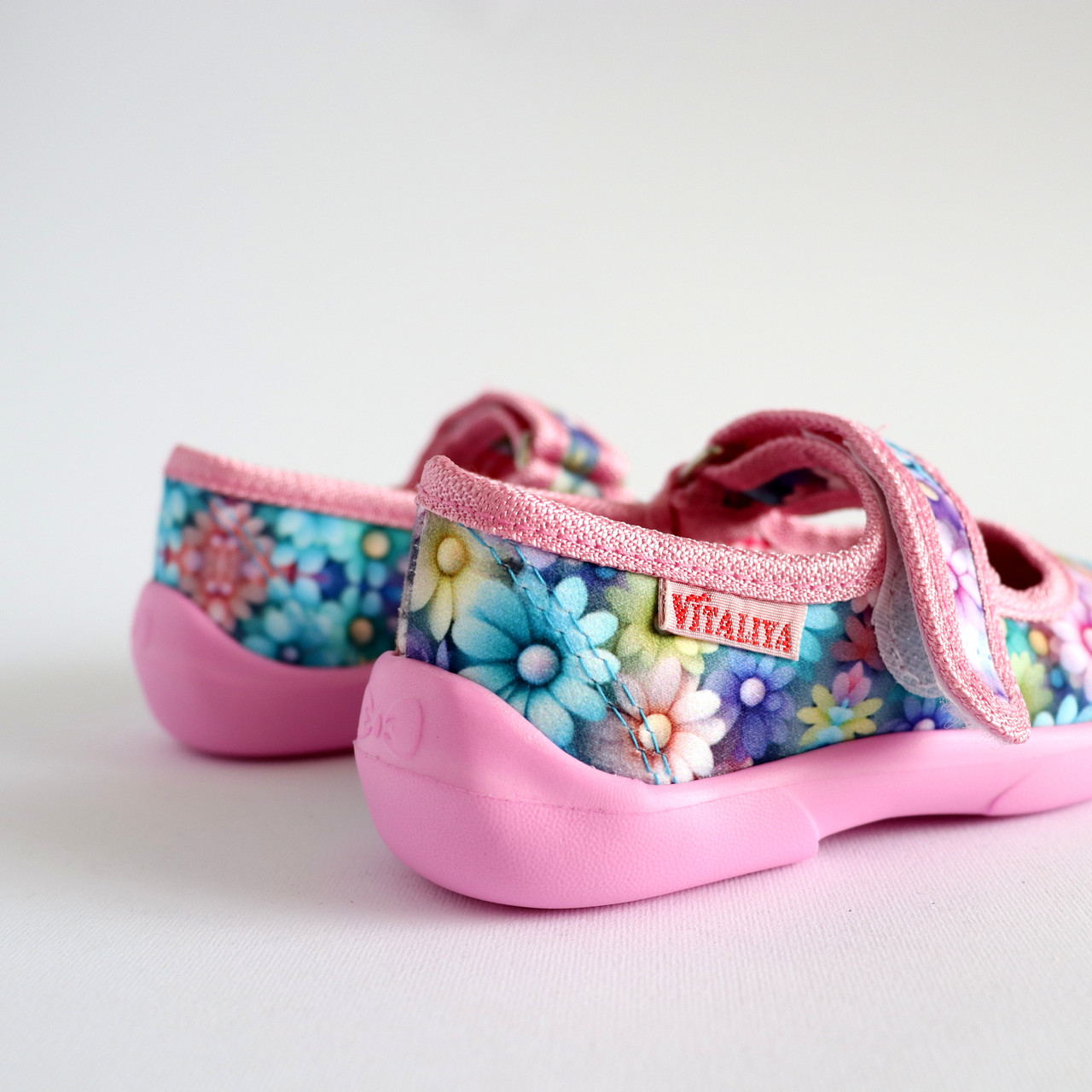 Розовые тапочки в садик на девочку, текстильная обувь Vitaliya Виталия Украина - фото 5 - id-p85628879