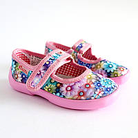 Розовые тапочки в садик на девочку, текстильная обувь Vitaliya Виталия Украина, размер 24