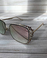 Солнцезащитные очки женские Marc Jacobs квадратные, зеркальные, розовые, стильные имиджевые очки с шорами