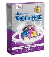 Порошок для прання WASH&FREE універсальний Жасмин і лаванда з марсельським милом 400 г, 7 прань 140876