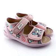 Текстильные сандалии для девочки розовые Единорог тм Waldi размер 24, 15.5