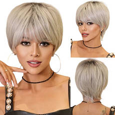 Перука коротка попелястий блонд, термоволокно DC MW1052-5, фото 4