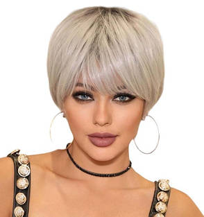 Перука коротка попелястий блонд, термоволокно DC MW1052-5, фото 1