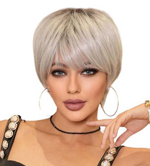 Перука коротка попелястий блонд, термоволокно DC MW1052-5, фото 2