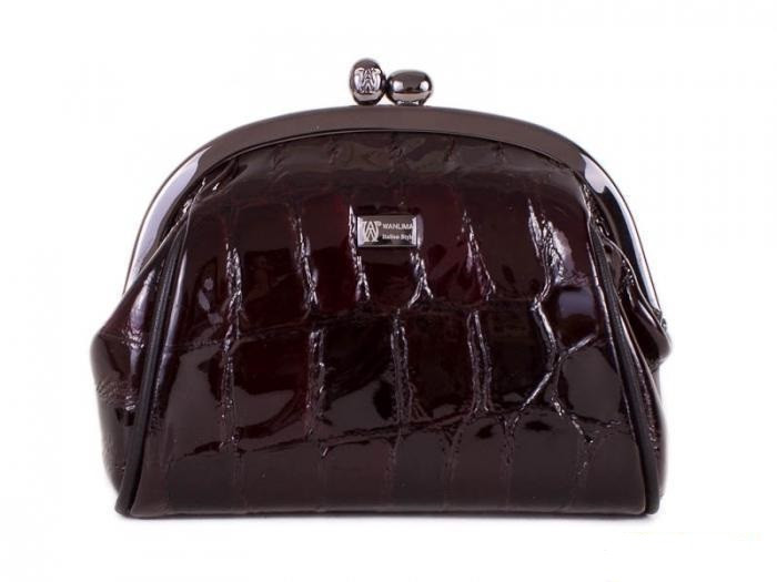 Жіночий шкіряний гаманець монетниця Wanlima W72040150843A4 Red Black