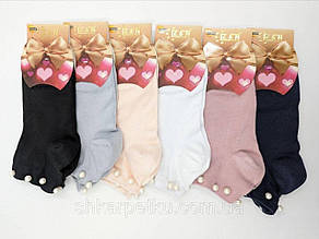 Жіночі шкарпетки з перлинами короткі Z&N з модала ароматизовані 36-40 6 пар/уп мікс кольорів