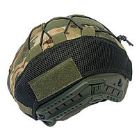 Универсальный тактический чехол кавер на шлем FAST с липучкой Velcro и вырезом для монокуляра MultiCam