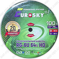 Коаксиальный кабель Eurosky RG-6U, 64%