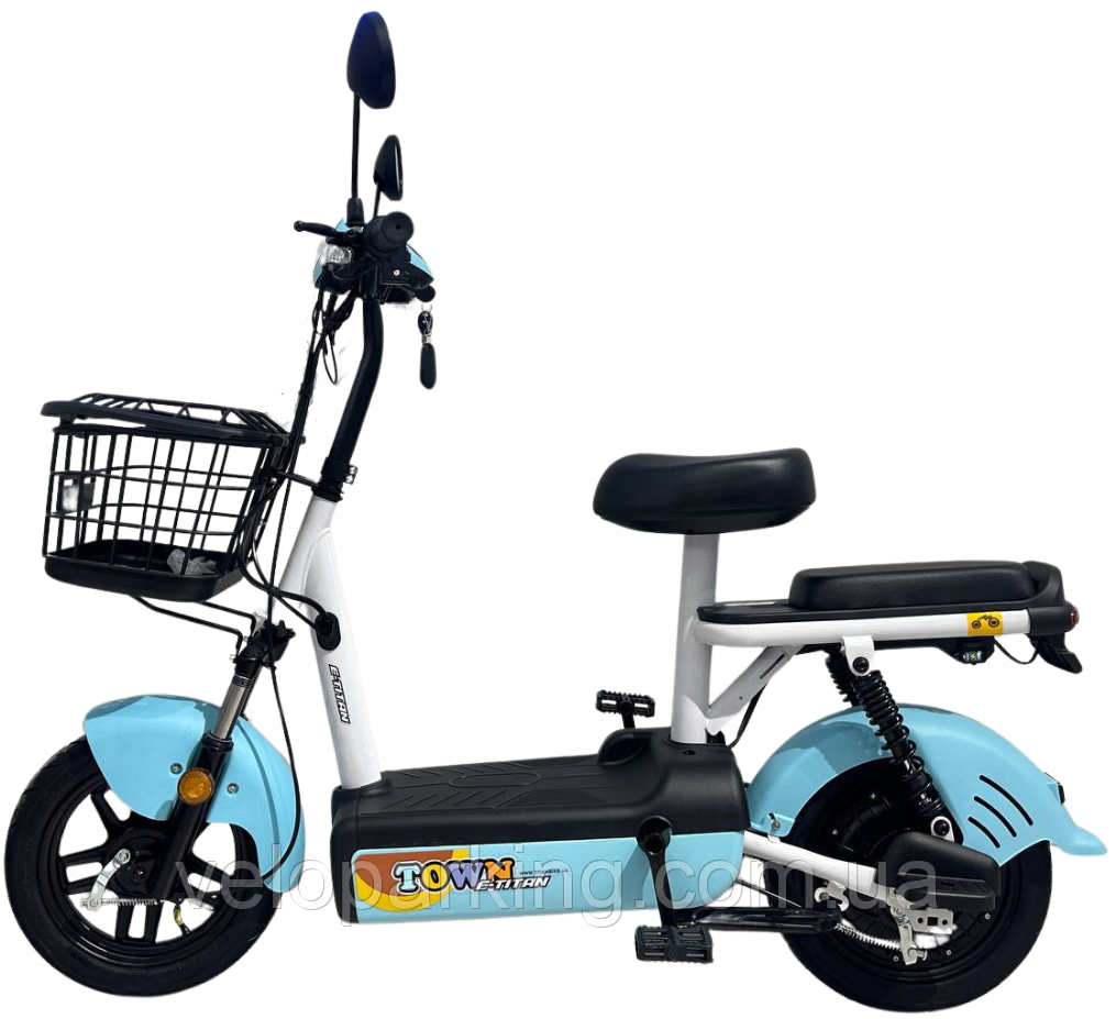 Электроскутер 14" Town 500W, 48V/20A аккумуляторный велоскутер, свет LED, E-Titan