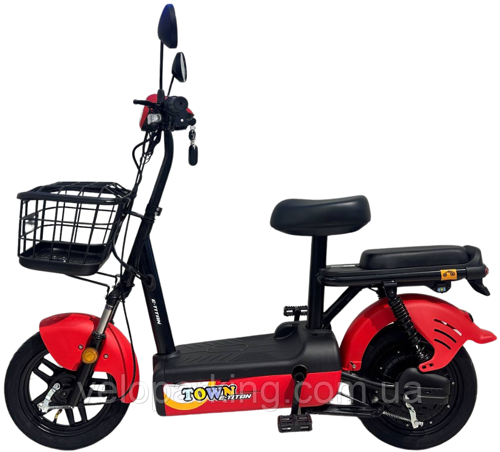 Электроскутер 14" Town 500W, 48V/20A аккумуляторный велоскутер, свет LED, E-Titan
