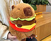Капібара-бургер м'яка іграшка подушка сквишмеллоу антистрес подарунок capybara чізбургер, фото 3