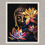 Картина за номерами Будда з лотосами з фарбами металік exp 40*50 см Ідейка KHO 5103, фото 2