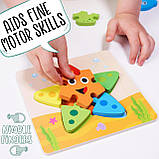 Дерев'яна навчальна розвиваюча іграшка монтессорі Головоломка-пазл Jaques of London Sea Animal Puzzle, фото 3