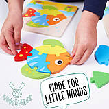 Дерев'яна навчальна розвиваюча іграшка монтессорі Головоломка-пазл Jaques of London Sea Animal Puzzle, фото 5