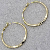 Сережки 96 кільця кручений метал застібка гвоздик золотистий лимонний відтінок Д 40 мм покриття 925 S