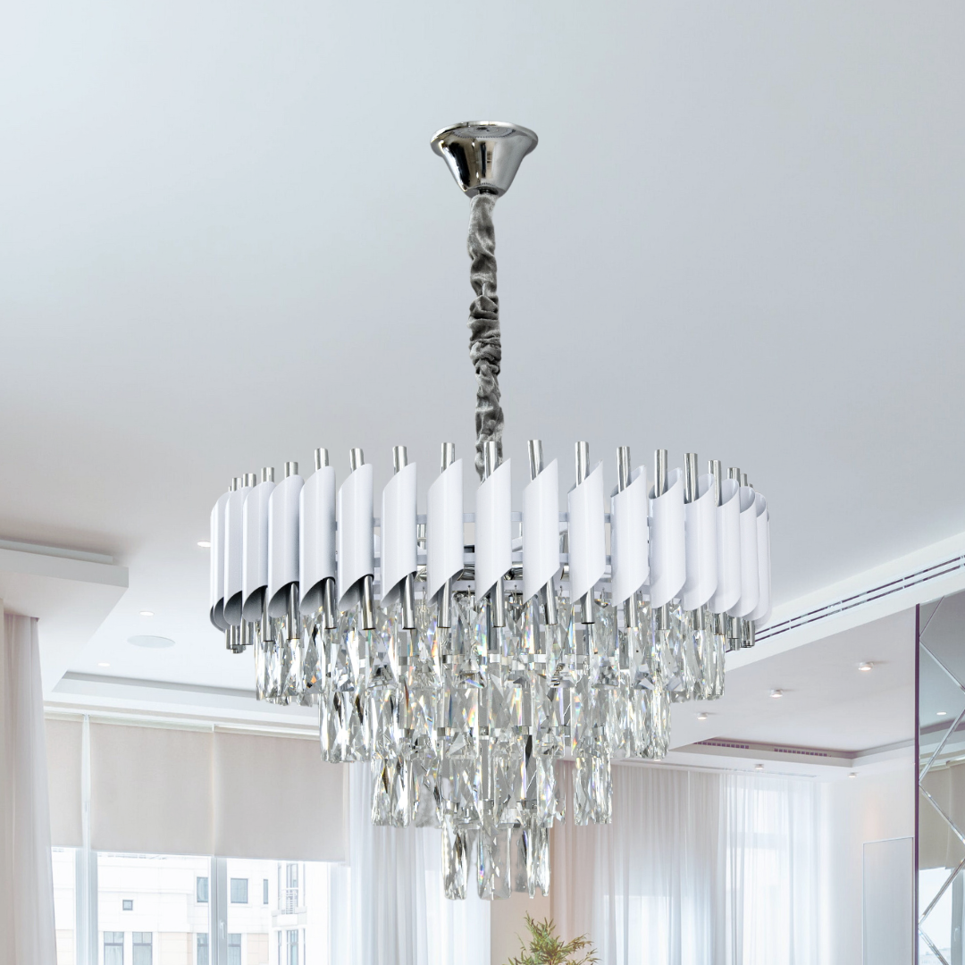 Класична люстра в спальню Diasha цоколь  ламп 9 шт колір  9001-550WH+CH
