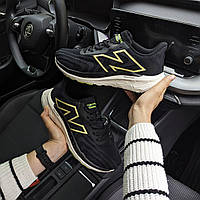 Мужские текстильные кроссовки New Balance Fresh Foam чорні з салатовим, мужские кеды Нью Беленс. Мужская обувь