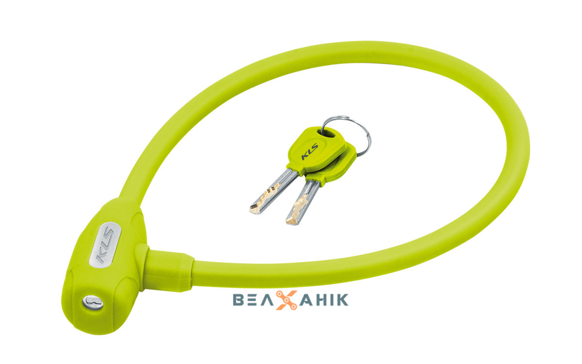 Замок на ключі 12x650 мм KLS Jolly тросиковий лайм