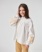 Рубашка детская с вышивкой Колосок, beige 116 см